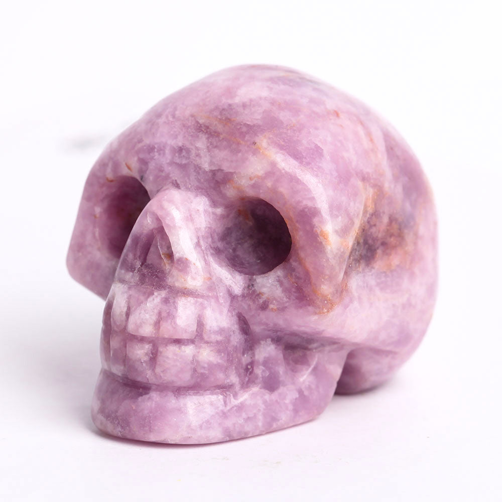 Sculpture de crâne en cristal de mica violet de 5 cm pour la guérison