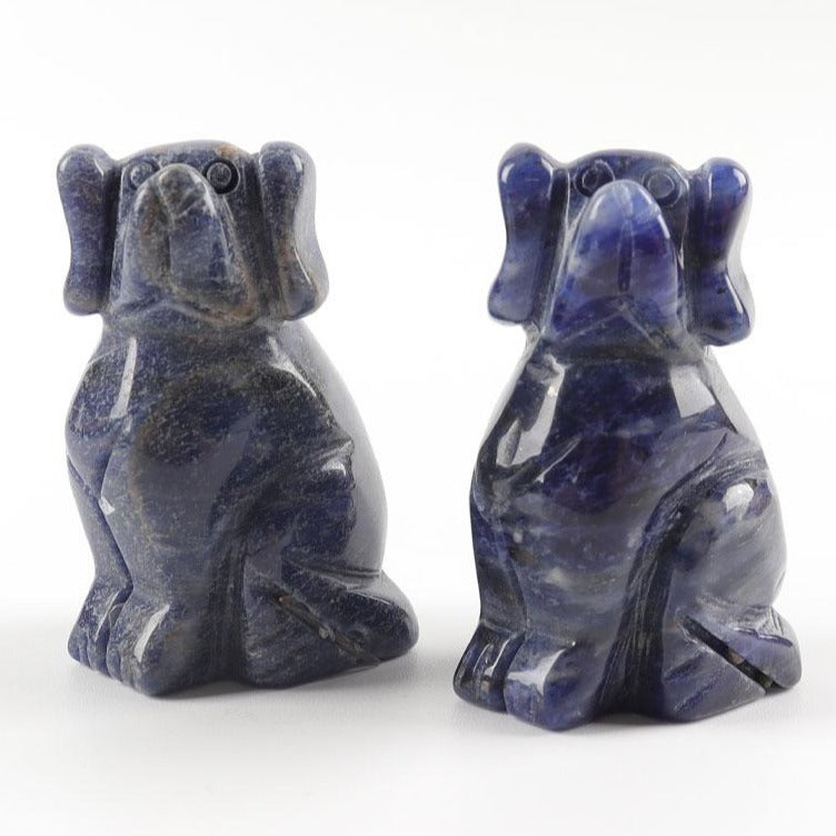 Figurine de chien en cristal de sodalite de 5 cm pour la guérison