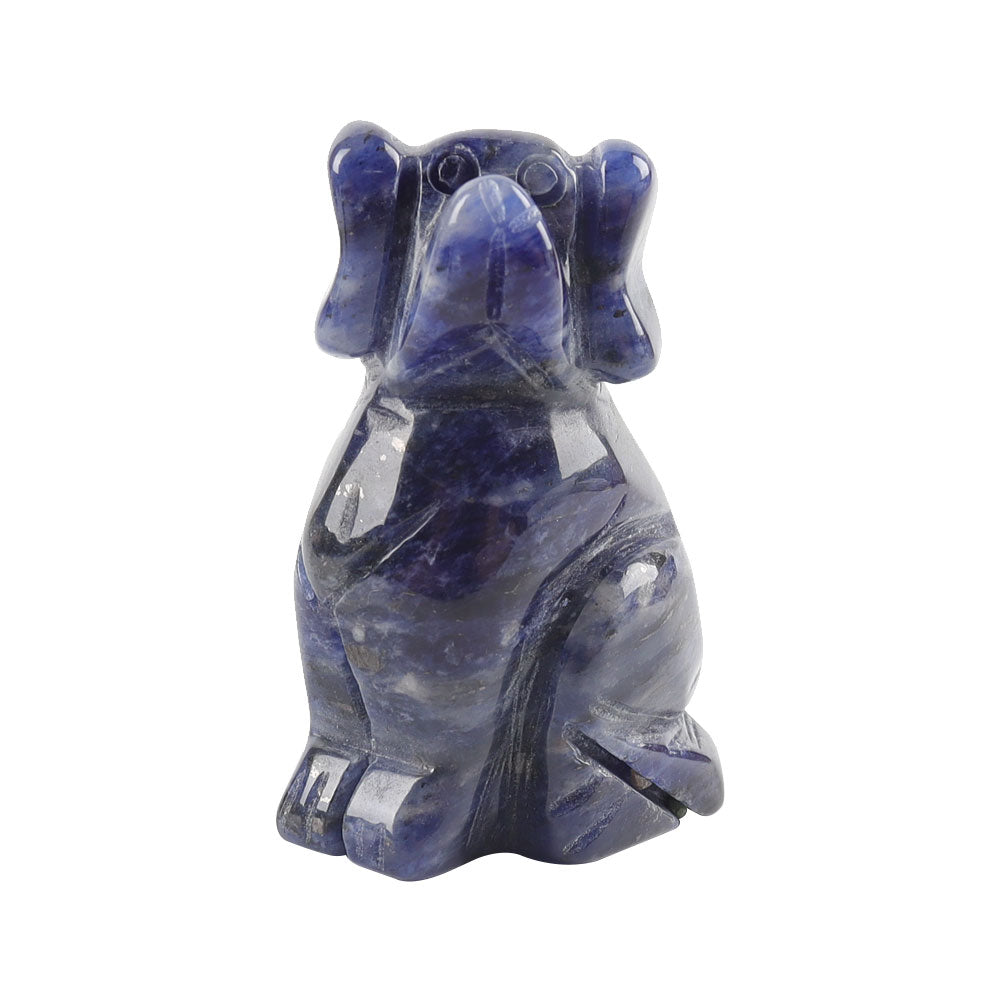 Figurine de chien en cristal de sodalite de 5 cm pour la guérison