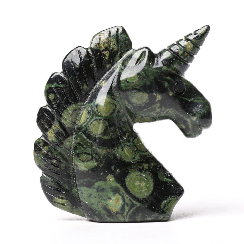 2" Kambaba Unicorn Crystal Figurine Carving 50g