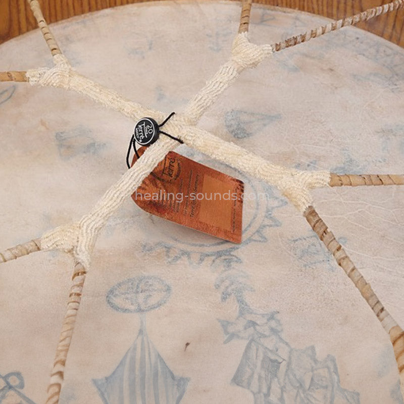 Tambour à main de style maya de 20 pouces avec tête en peau de chèvre