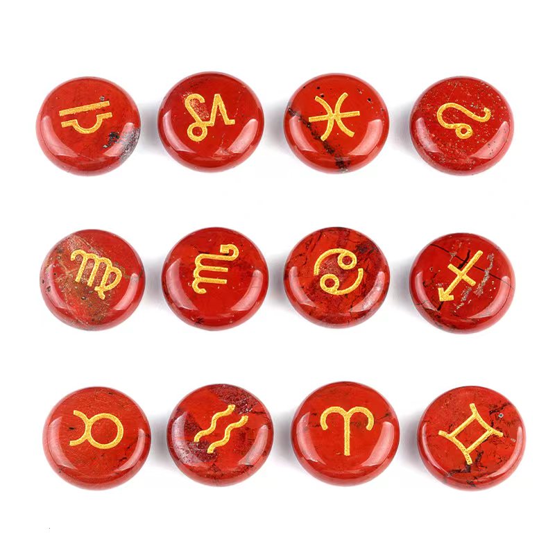 18mm Crystal Chinese Zodiac Healing Disc Coins