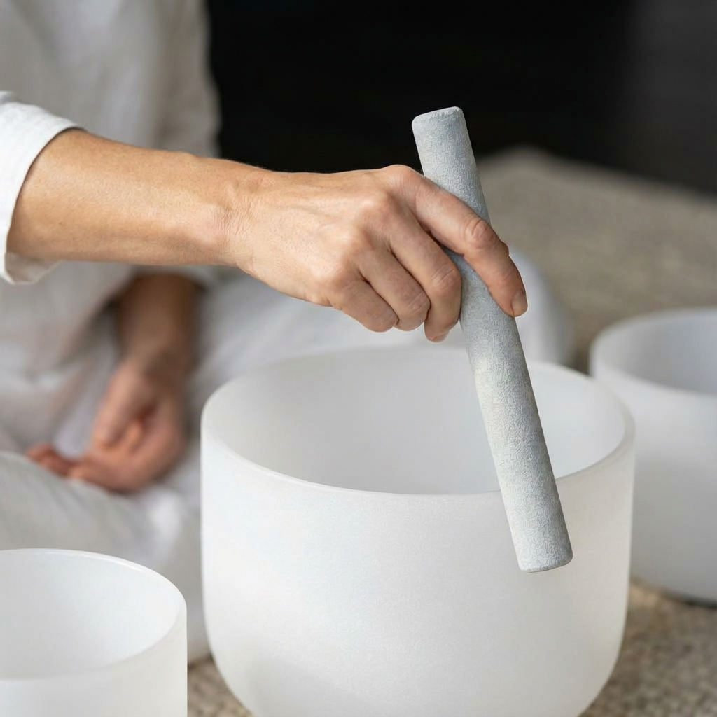 Ensemble de bols chantants en cristal de quartz 8/10/12 pouces - Notes BEC