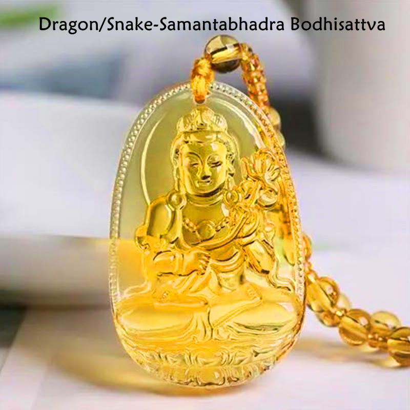 Collier pendentif en citrine naturelle, chaîne de perles de 70 cm