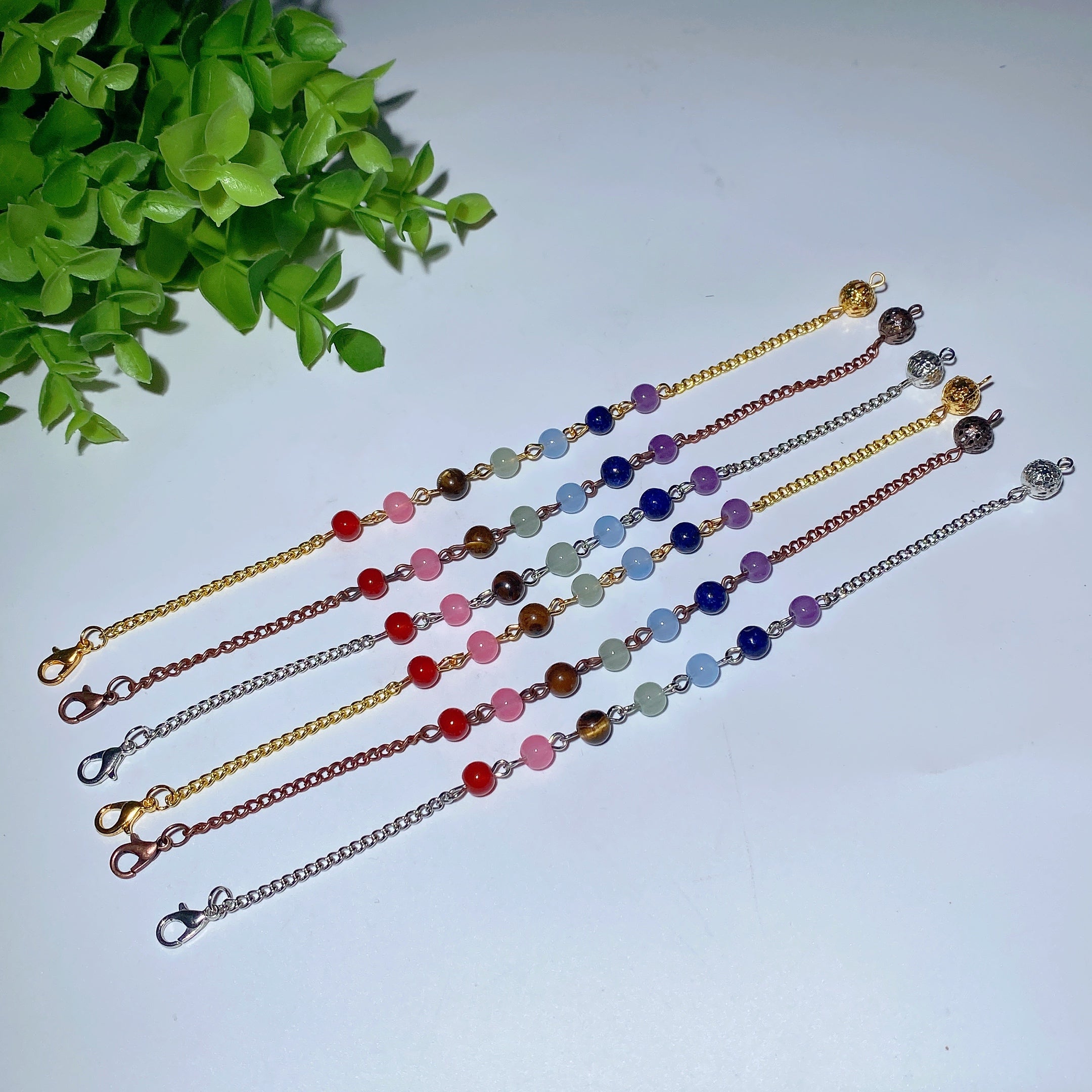 Chaîne de guérison en cristal de chakra mixte de 20 cm pour pendule