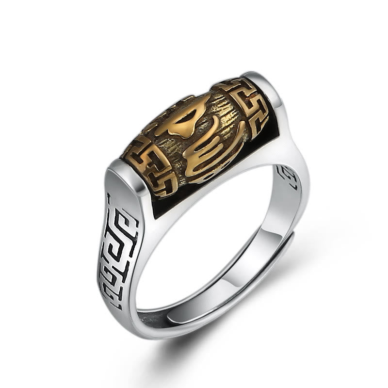 Bague rotative réglable en cuivre Om Mani Padme Hum Pureté