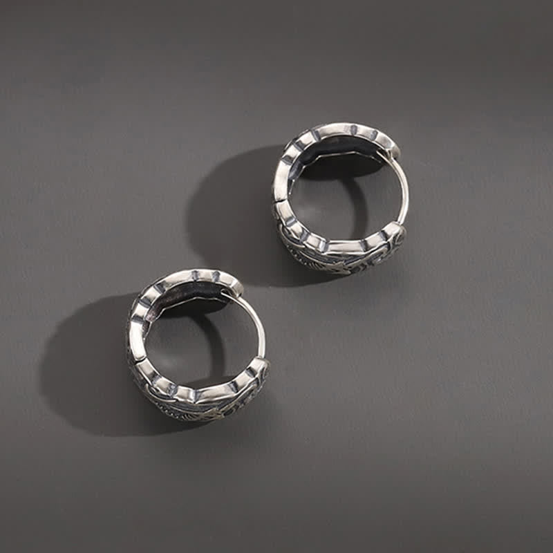 Boucles d'oreilles spirituelles en cuivre à motif d'arêtes de poisson pour la richesse et la chance