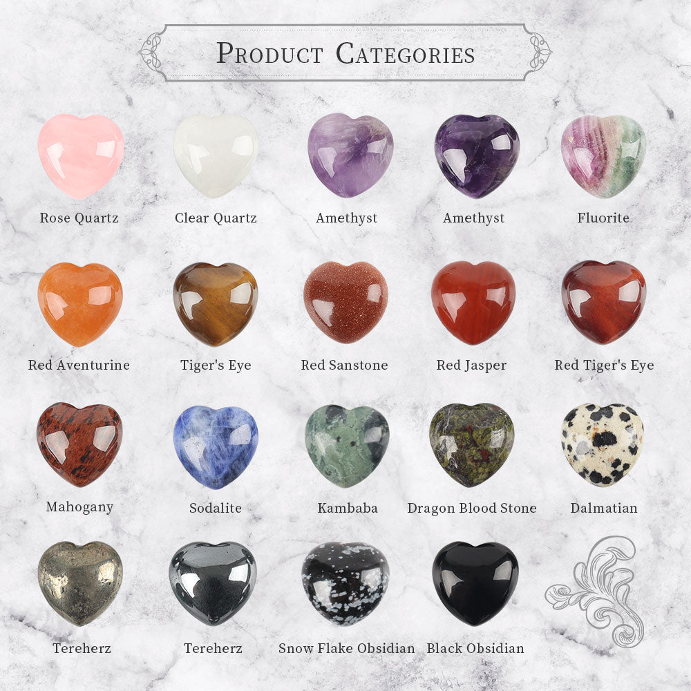Cœur en cristal naturel de 20 mm pour la guérison du chakra du cœur