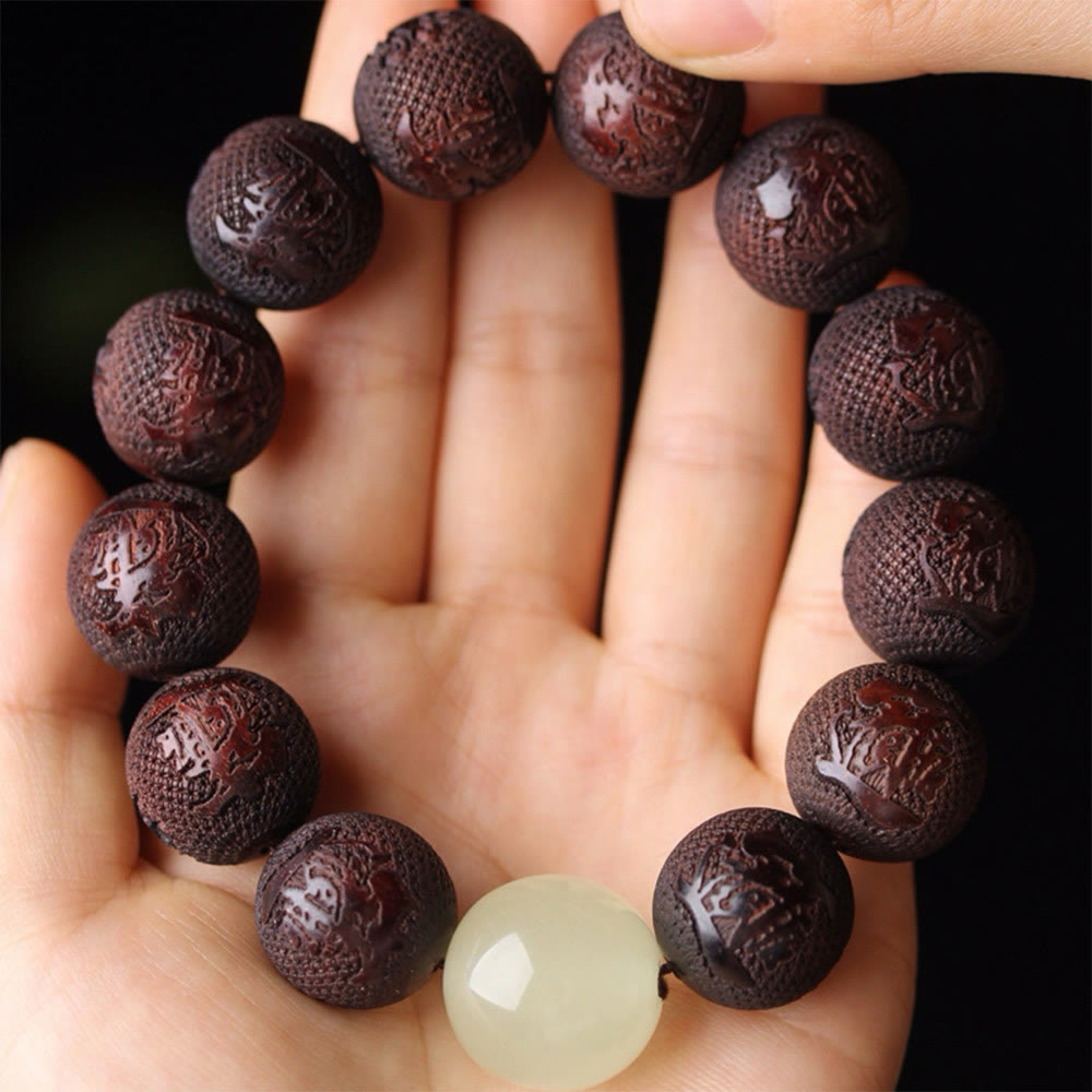 Bracelet PiXiu en bois de rose de 20 mm pour la richesse et le calme