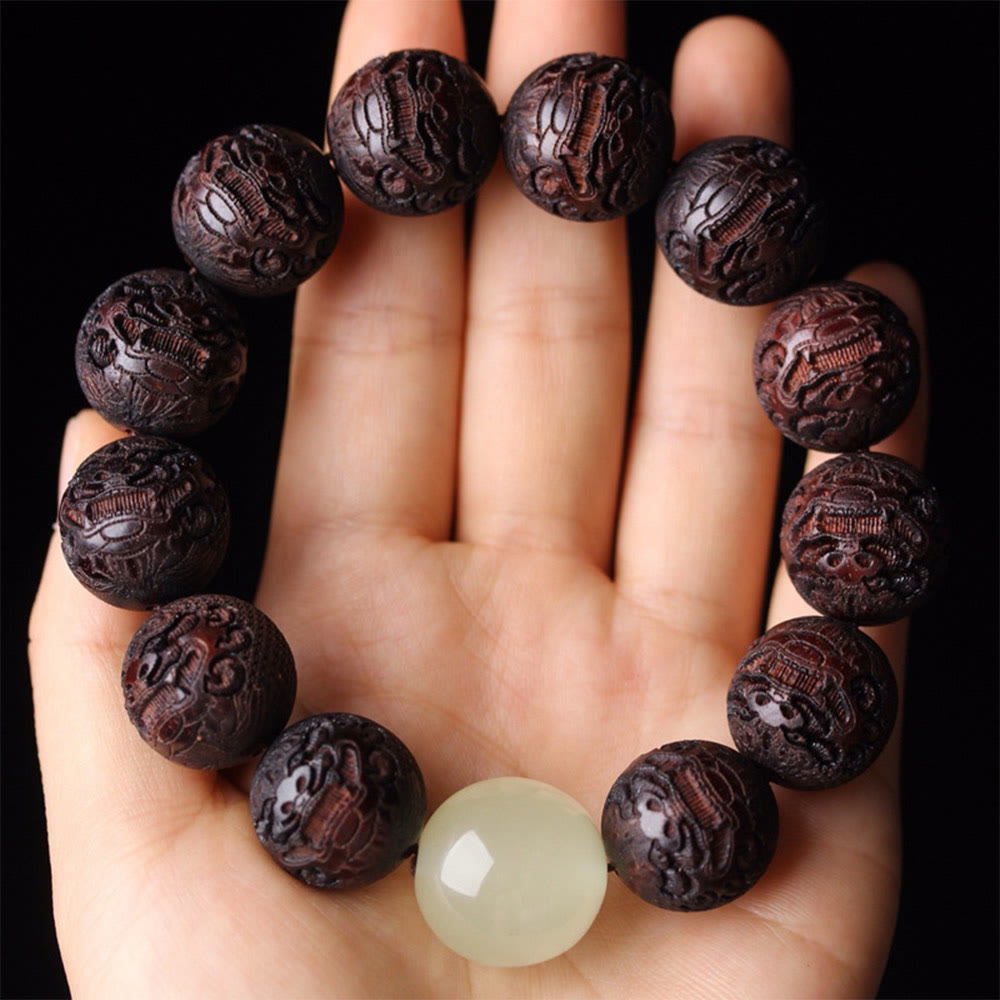 Bracelet PiXiu en bois de rose de 20 mm pour la richesse et le calme