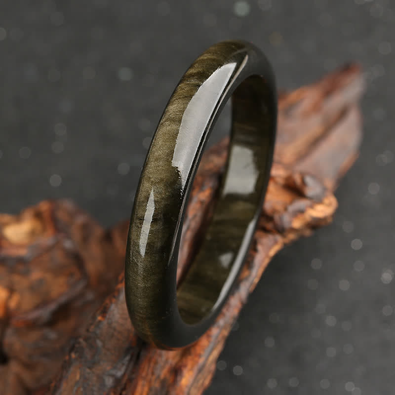 Gold Sheen Obsidian Protection Bracelet | Inner Diameter