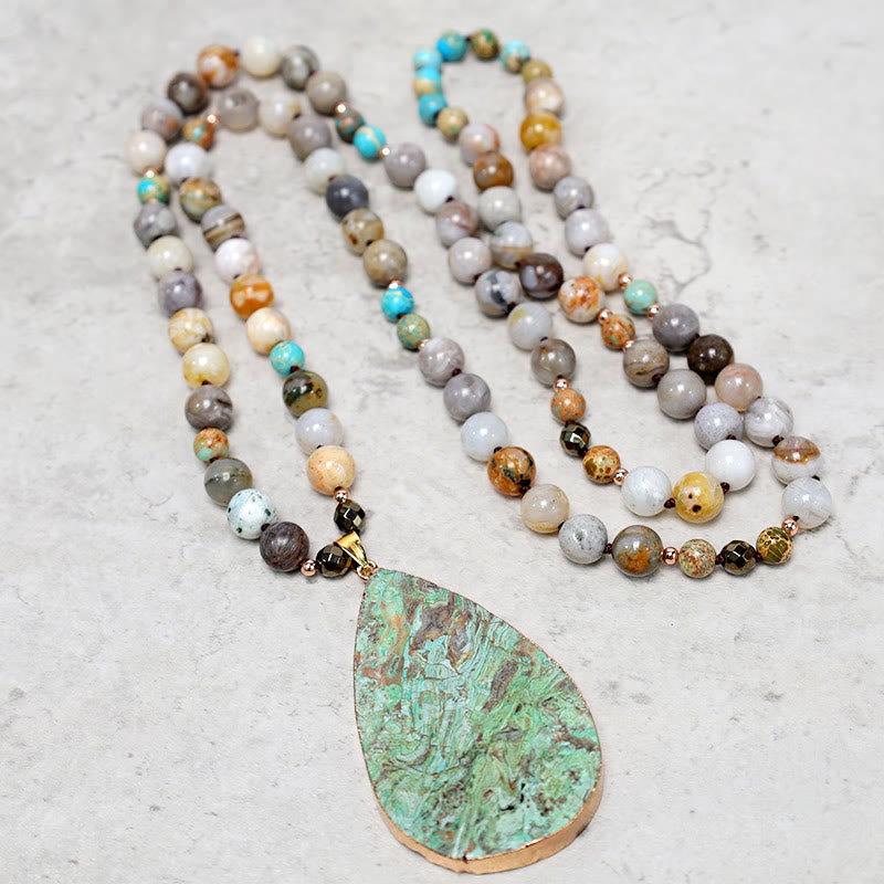 33.5 Inch Picasso Jasper Healing Necklace | Agate Jewelry