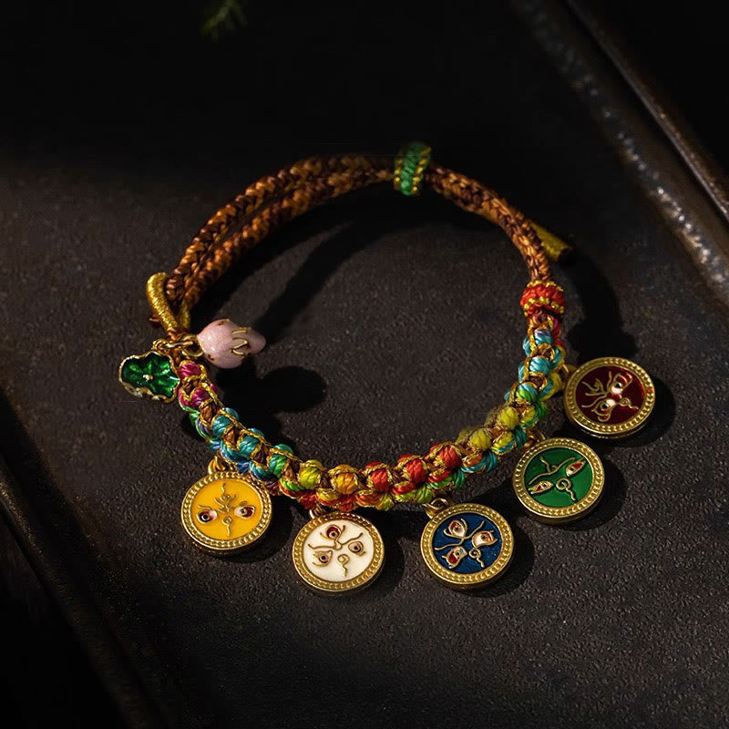 Bracelet spirituel tibétain des cinq dieux de la richesse