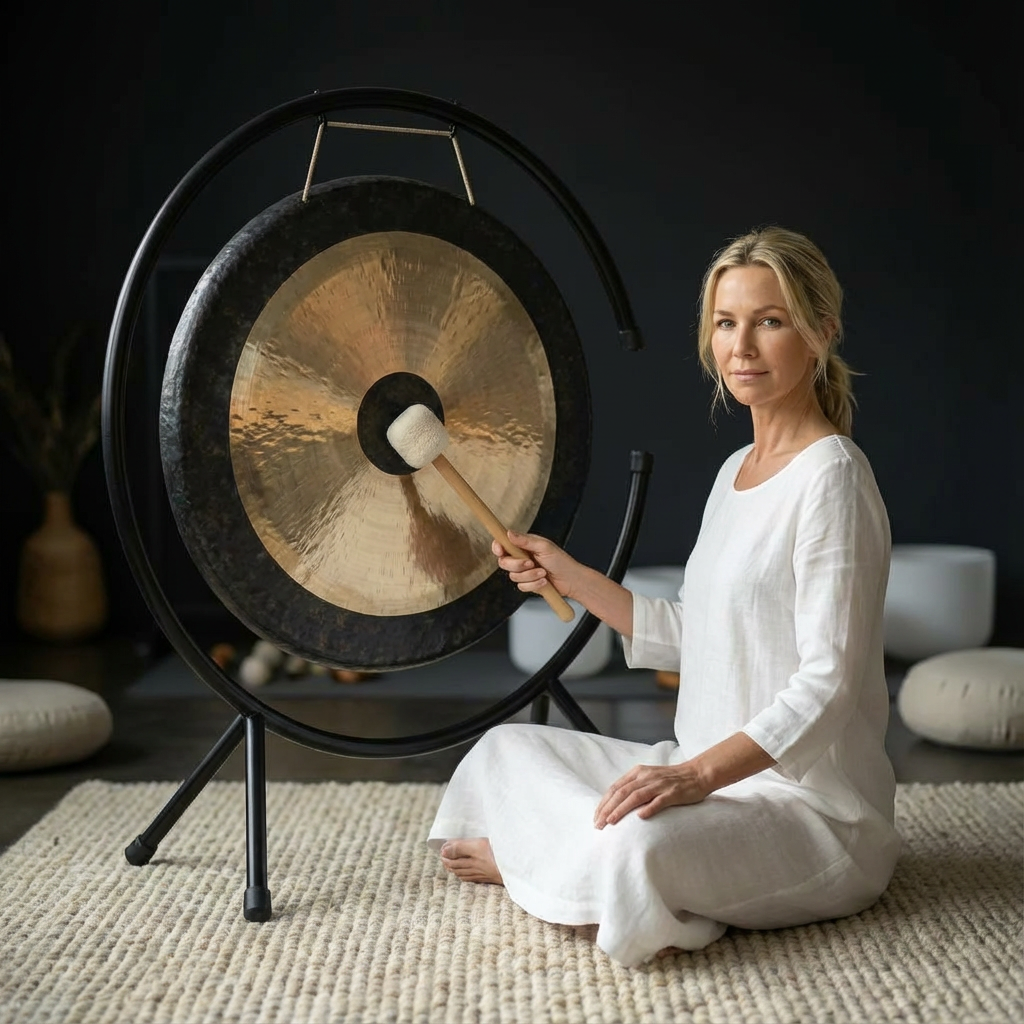 Gong Chau de 22 pouces avec support - Instrument chinois