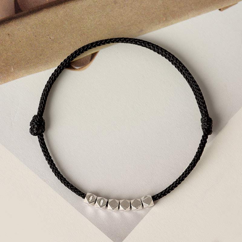 Bracelet de cheville tressé en argent sterling 925 avec cordon rouge pour la protection