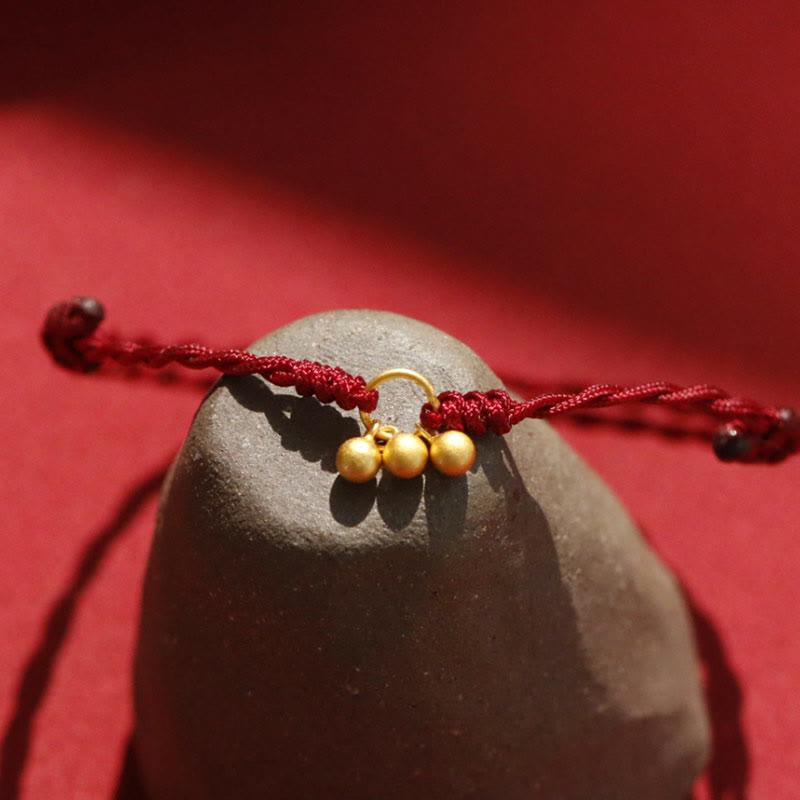 925 Sterling Silver Gold Plated Luck Red String Bracelet Unisex
