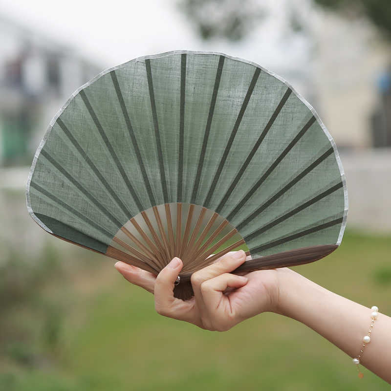 Éventail pliable en bambou de 22 cm | Éventail à main uni