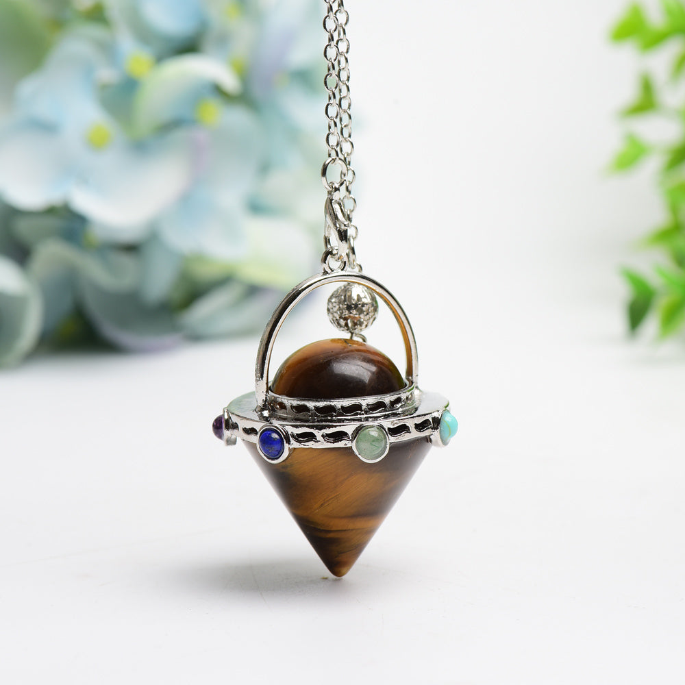 Pendule à pointe de flèche en cristal mixte de 22 cm pour l'énergie de guérison