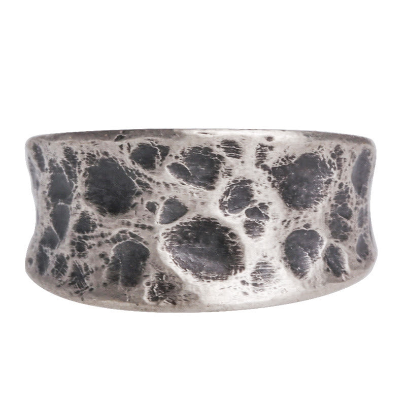 Bague de protection réglable en argent sterling 925 avec texture bosselée