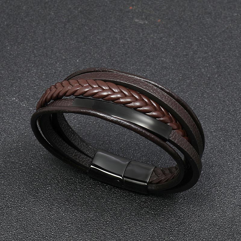 Bracelet porte-bonheur en acier titane | Équilibre spirituel unisexe