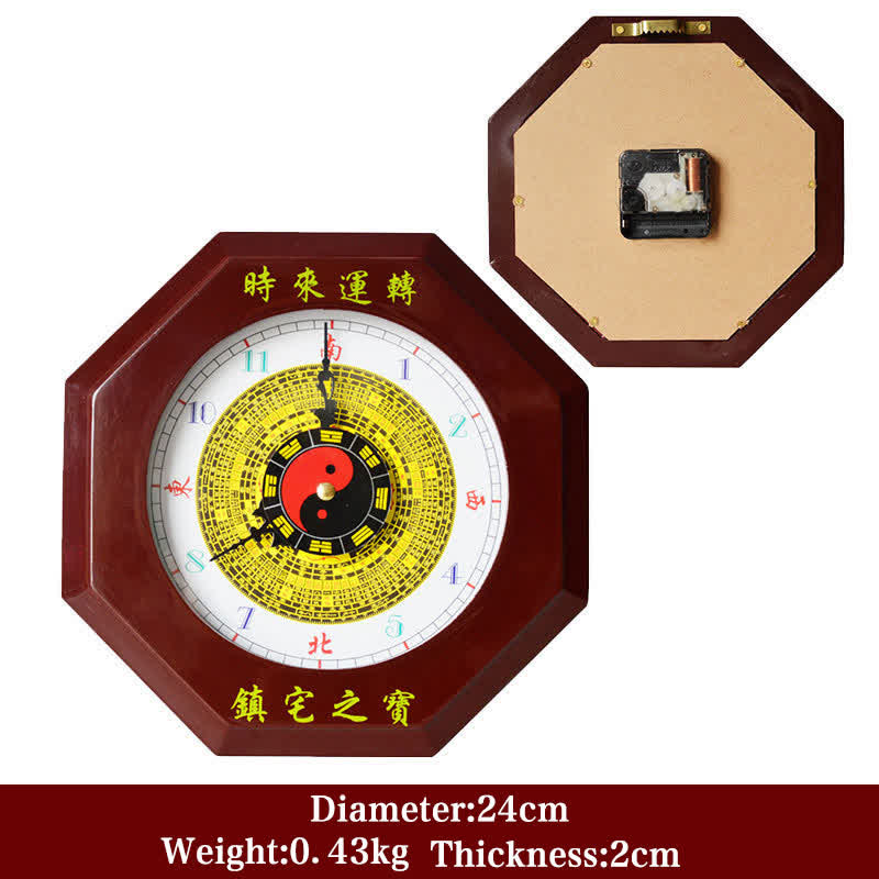 Horloge murale Feng Shui Bagua 24 cm, carte d'équilibre énergétique