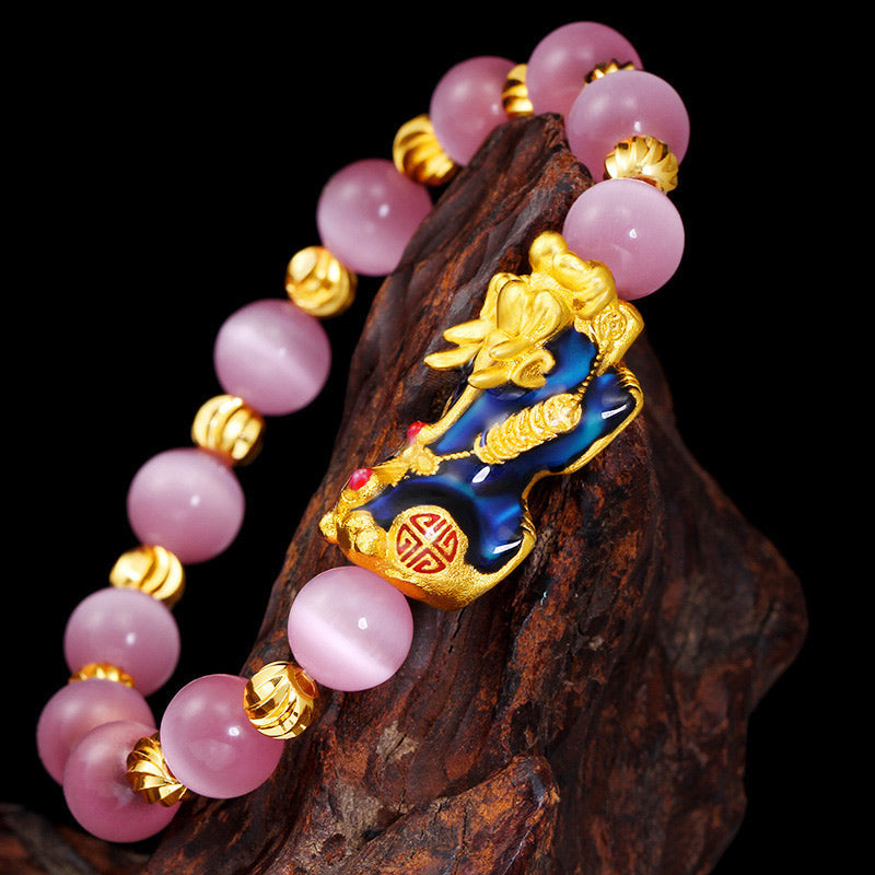 8mm Chrysoberyl Pixiu Lucky Bracelet for Wealth & Protection