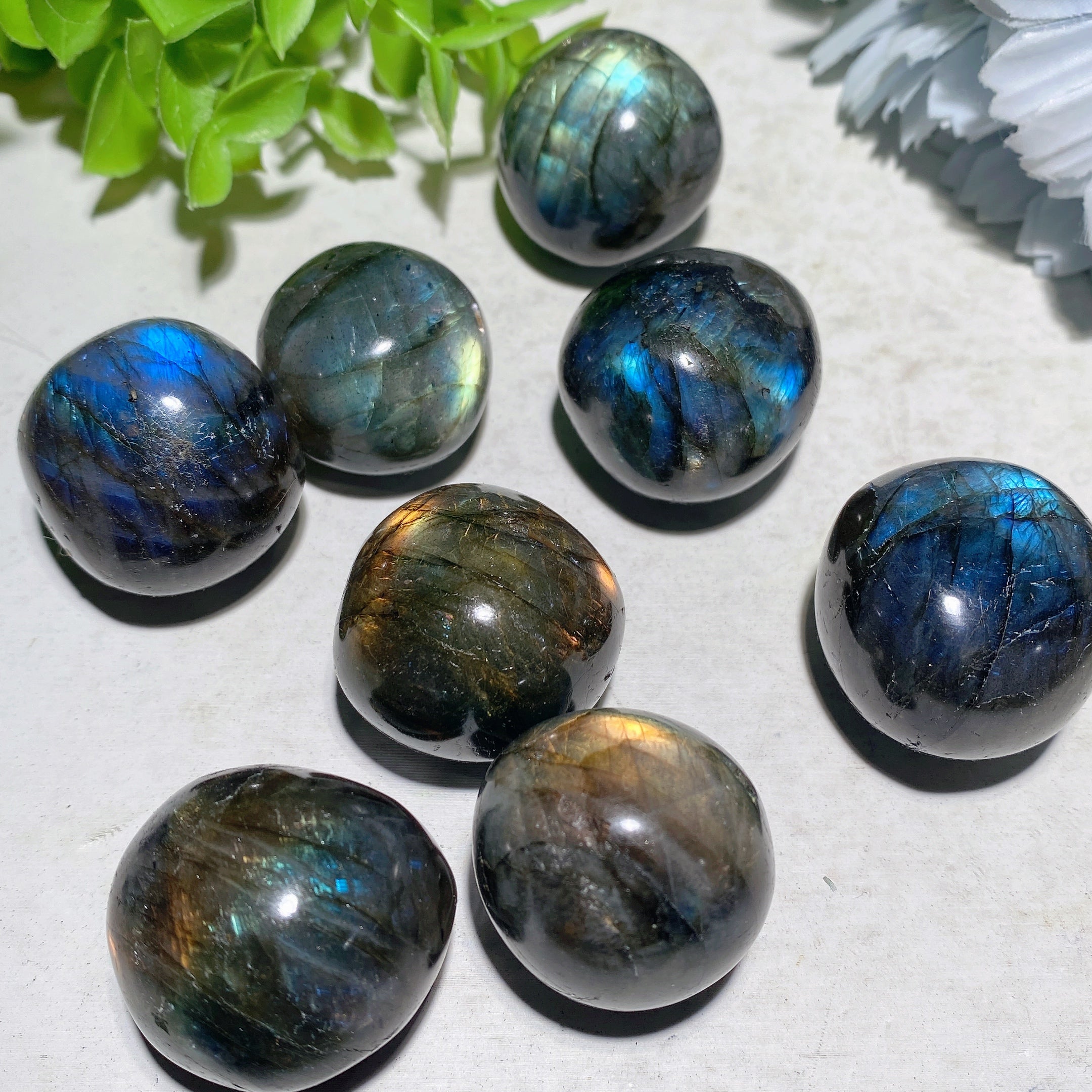Sachet de pierres roulées de guérison en labradorite de 25 à 30 mm