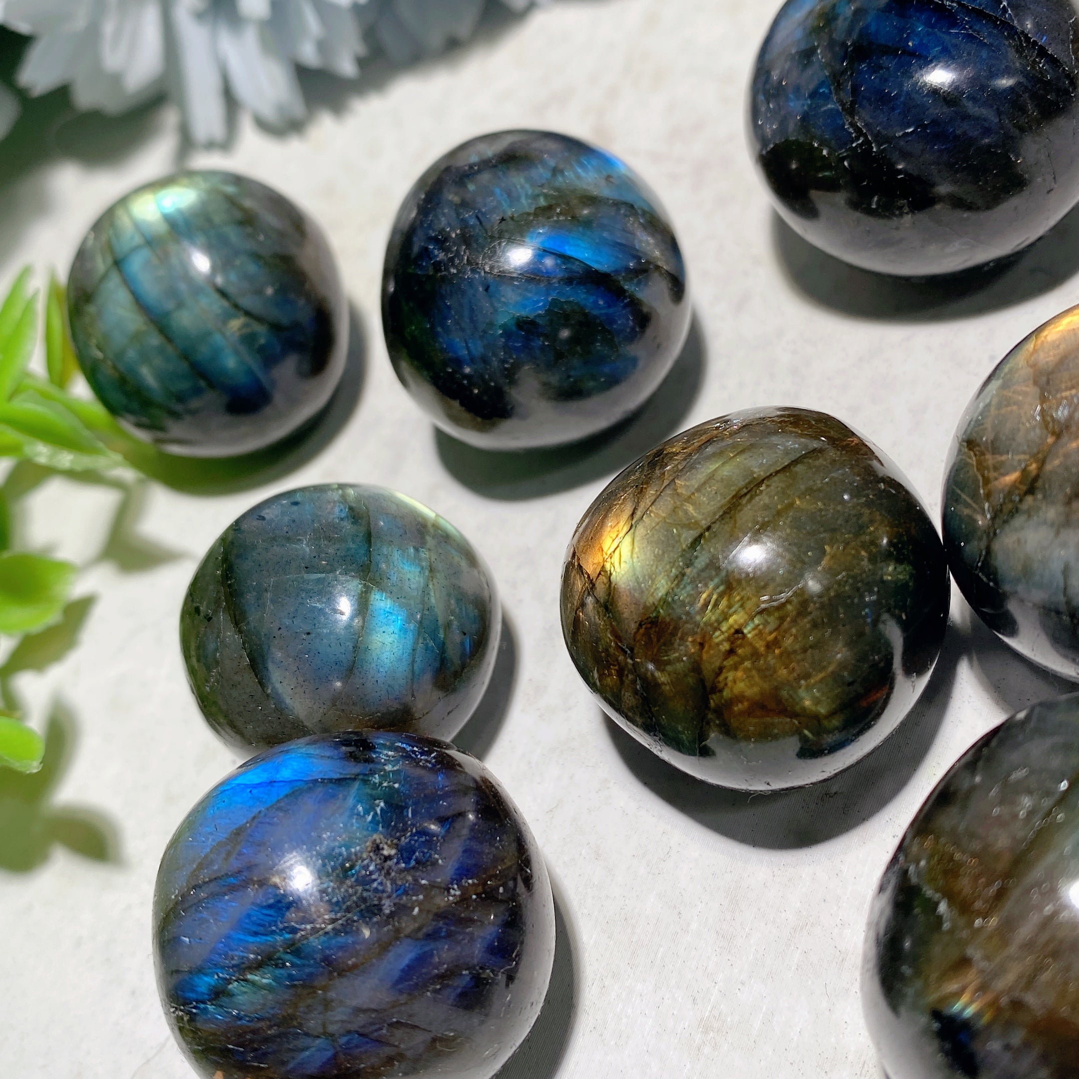 Sachet de pierres roulées de guérison en labradorite de 25 à 30 mm