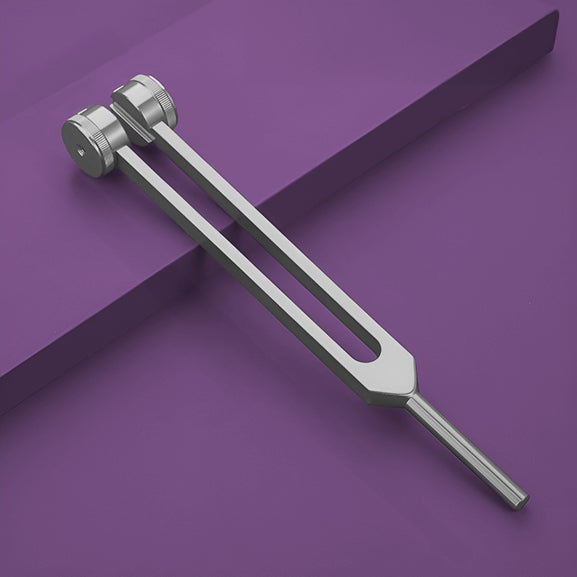 Medical reflex hammer and 256 Hz tuning fork for neurological testing and healing therapy
