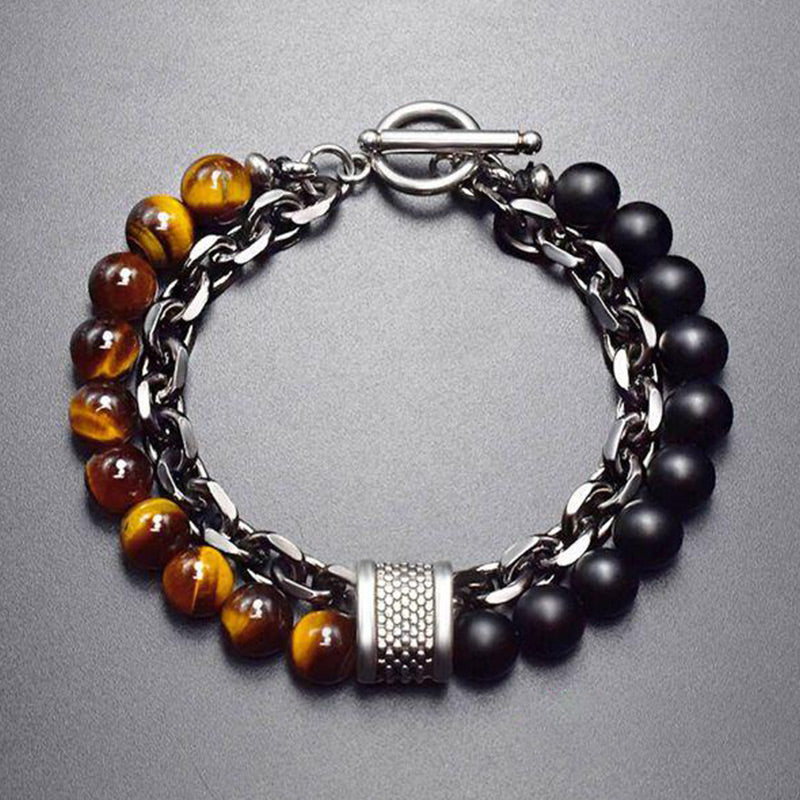 Bracelet de protection en lazurite œil de tigre naturel de 8 mm