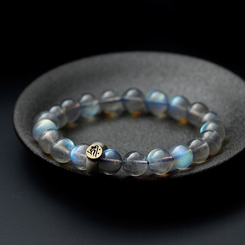 Bracelet Pierre de Lune 8 mm | 12 signes du zodiaque chinois : Amour calme