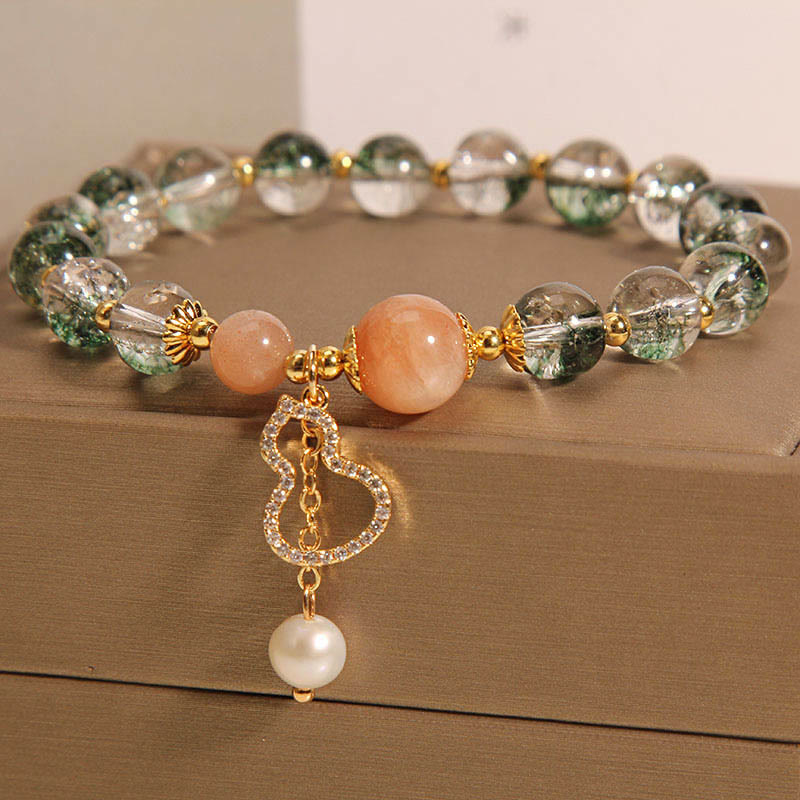 Bracelet de confiance en cristal fantôme vert pour la croissance