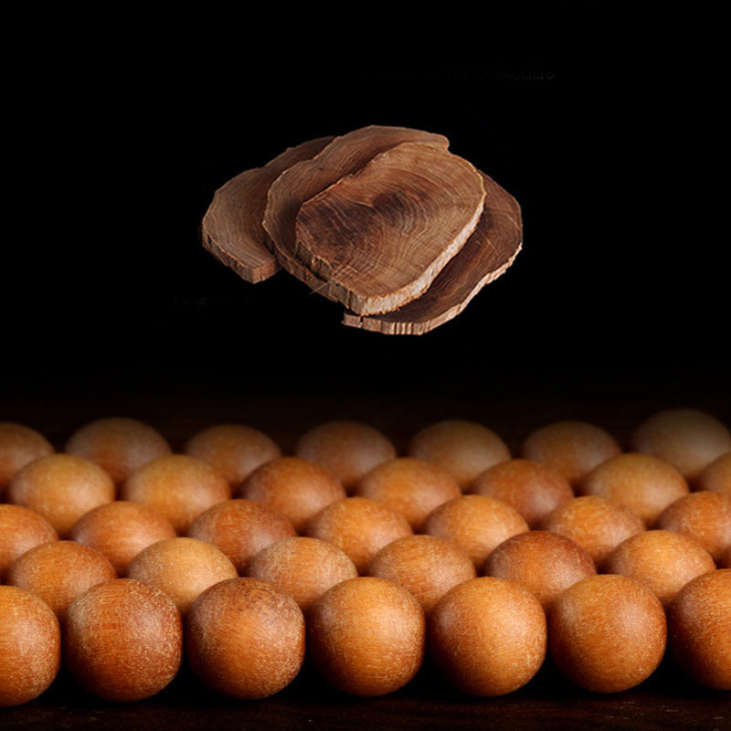 Bracelet à breloques Lotus en bois de santal de 8 mm