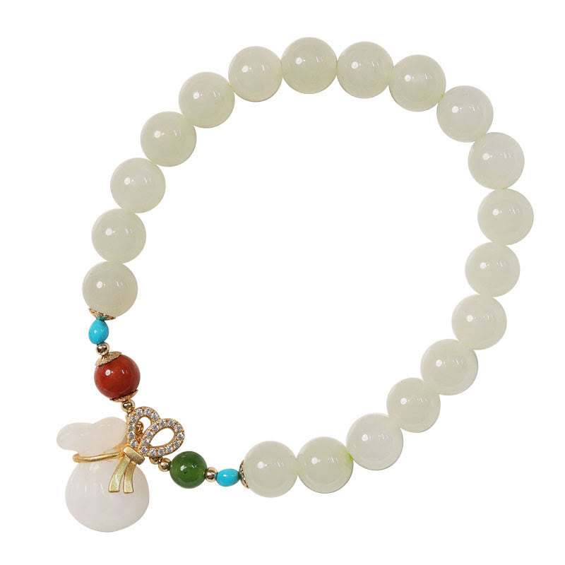 Bracelet de bénédiction en jade blanc Hetian de 8 mm pour la protection