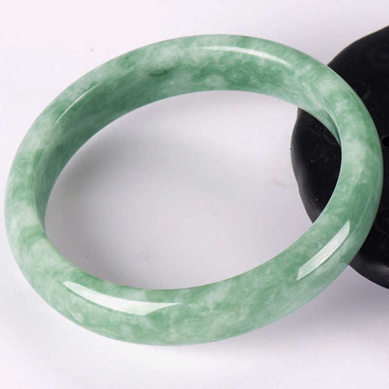 Bracelet jonc de prospérité en jade naturel 60-61 mm