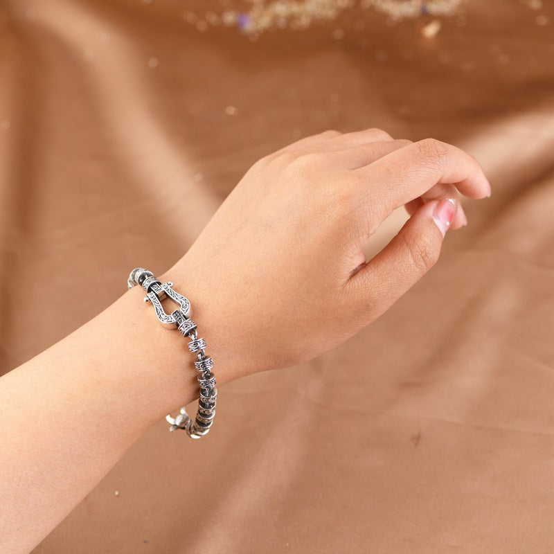 Bracelet spirituel en cuivre avec boucle porte-bonheur de la dynastie Tang, 18 cm