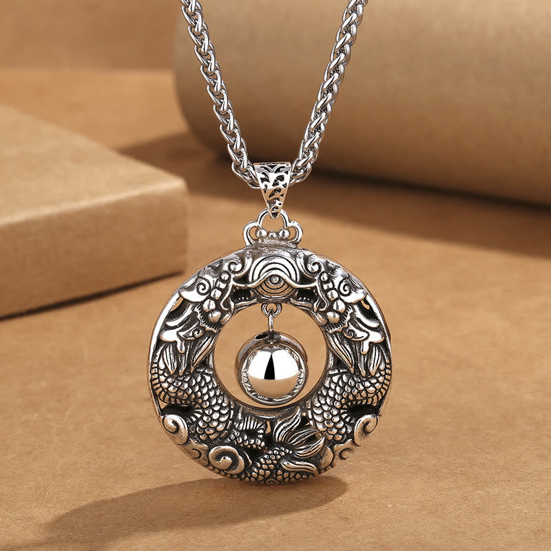 Collier Dragon en Cuivre Pendentif Protection et Succès