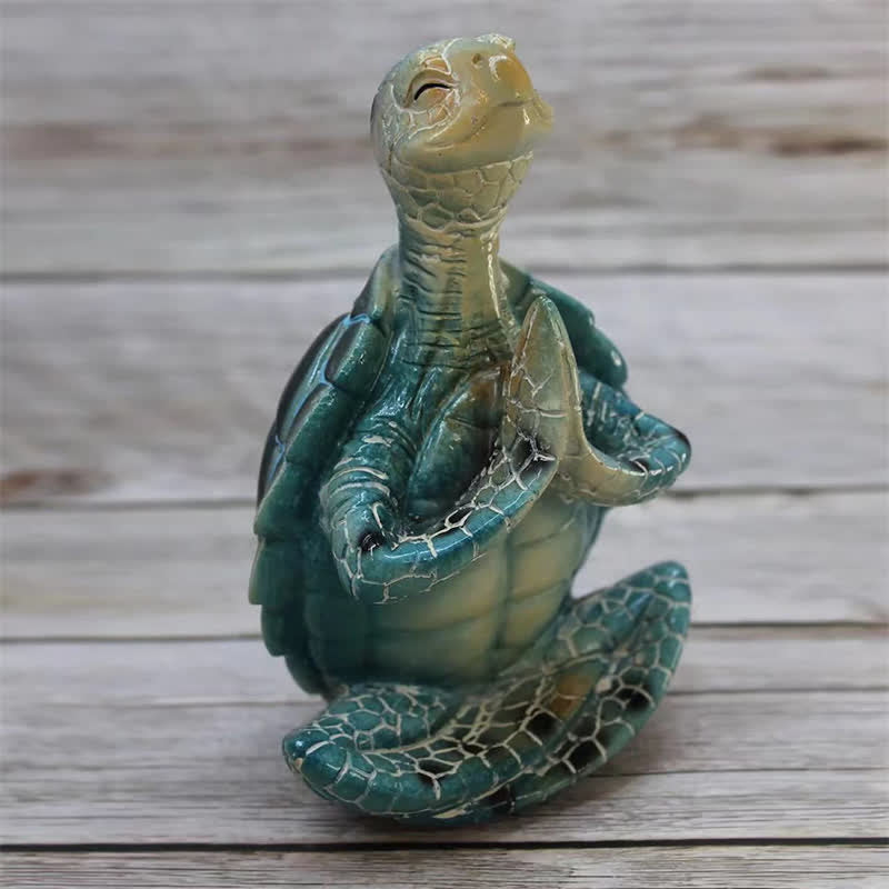 Statue de tortue tibétaine en résine méditant le yoga pour la sagesse