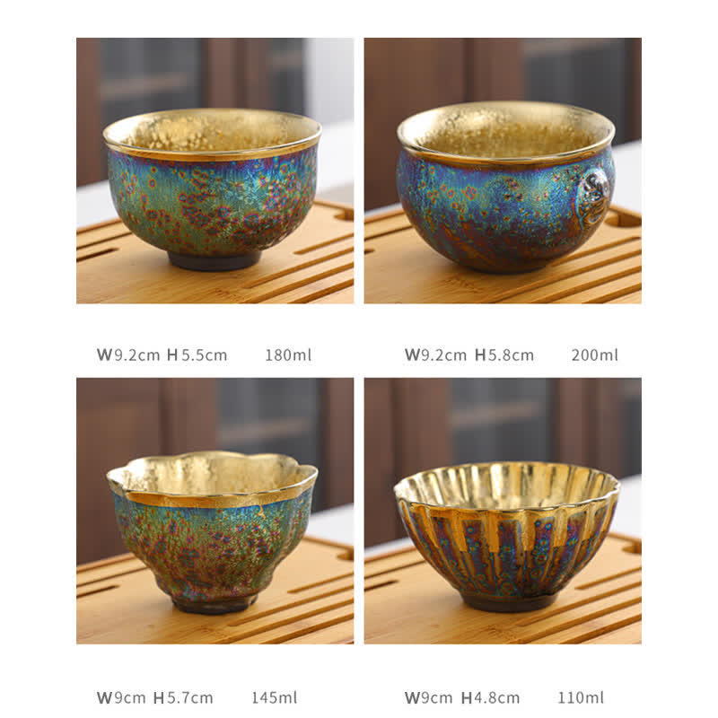 Colorful Ceramic Chinese Tea Cup 135ml Handcrafted Artistry