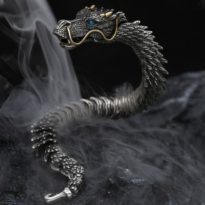 Bracelet chaîne porte-bonheur et protection fait main avec dragon nordique