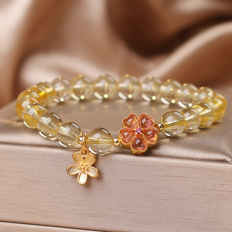 Bracelet Fleur de Prospérité Citrine 14-16cm