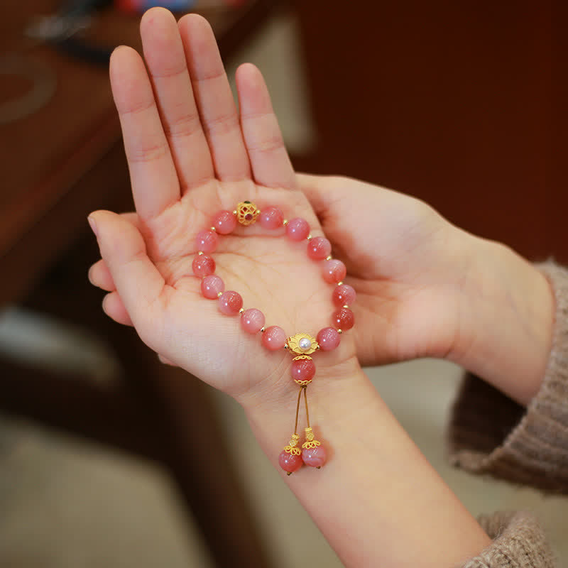 Bracelet d'illumination en agate Yanyuan et fleur de lotus