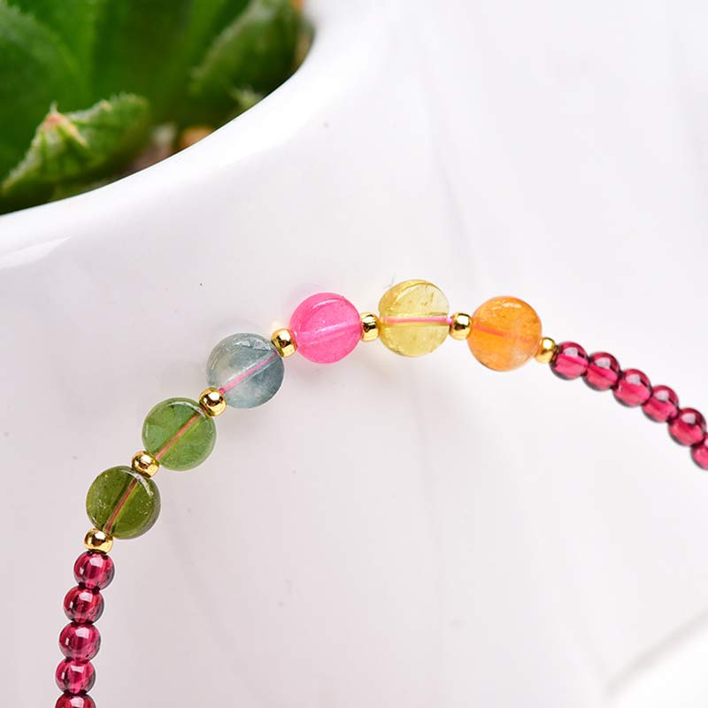 Bracelet de cheville de protection en tourmaline grenat pour l'équilibre