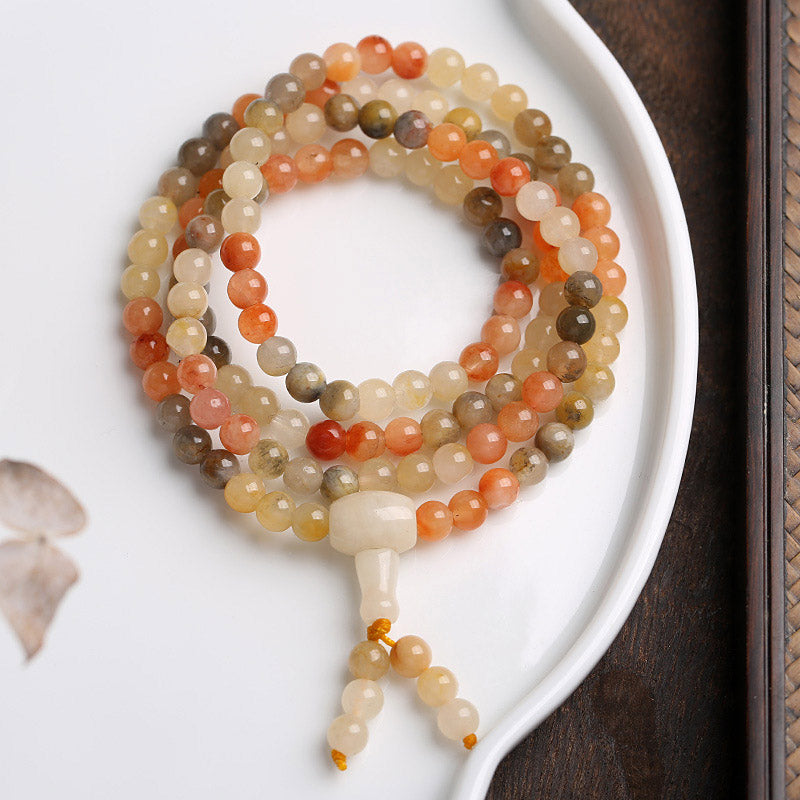 6mm Red Agate 108 Bead Mala Protection Bracelet