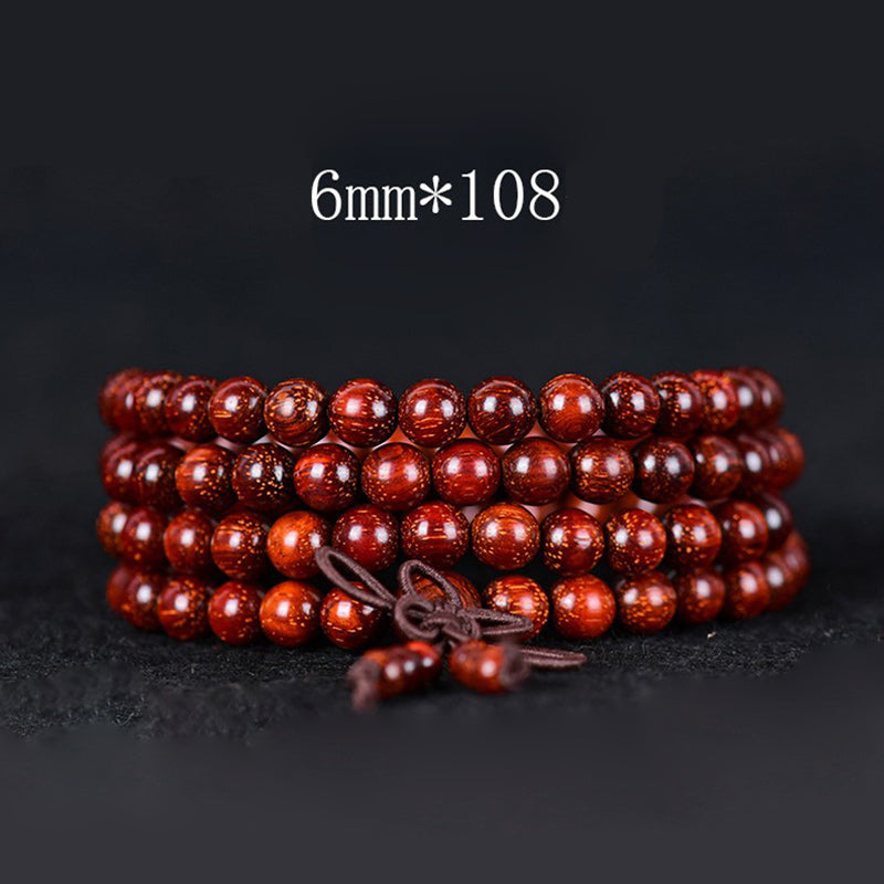 8mm Small Leaf Red Sandalwood Balance Bracelet