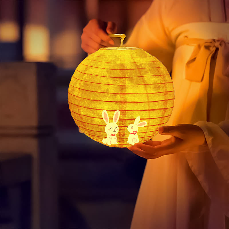 Lanterne en papier lapin pour la mi-automne | Décoration spirituelle