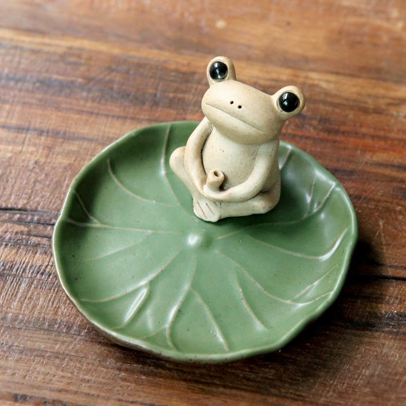 Handmade Ceramic Frog Incense Burner | Meditation Decor