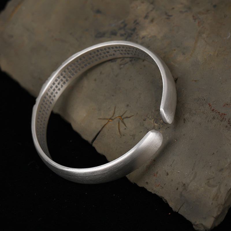 999 Sterling Silver Buddha Head Serenity Bracelet