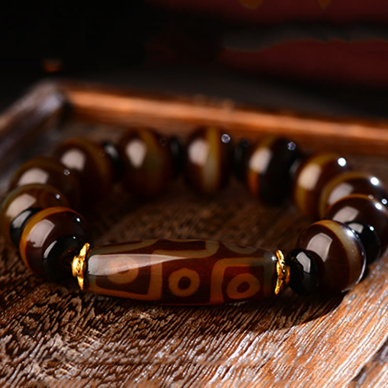 Bracelet de richesse et de protection en agate à neuf yeux