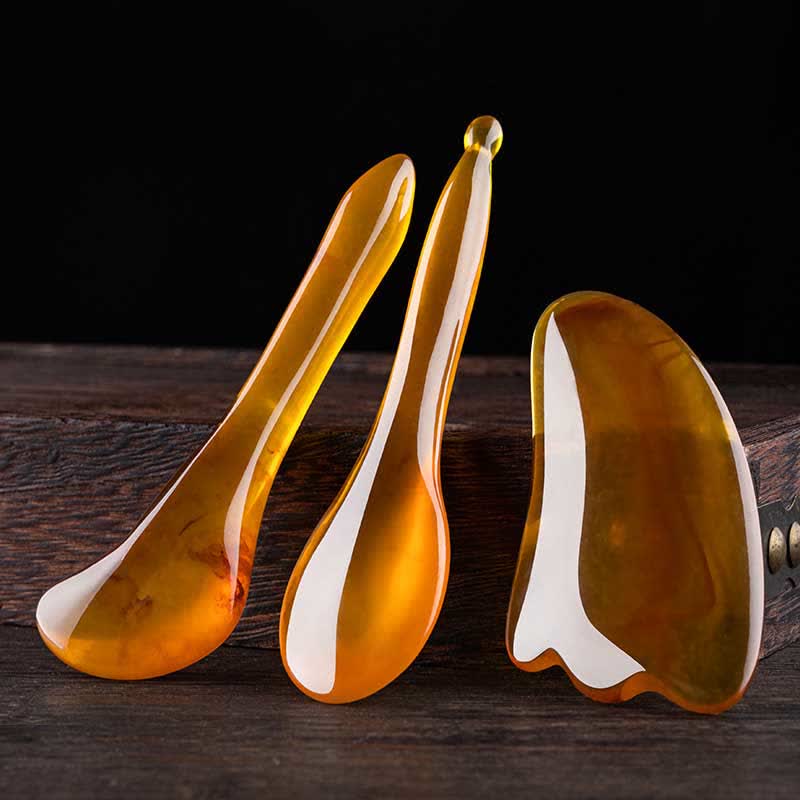 Ensemble d'outils de massage corporel complet en résine Gua Sha pour les soins du visage